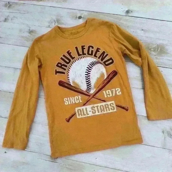 Children's Place Boys 1972 Baseball True Legend Graphics LS T-shirt Size 7/8 M - Picture 1 of 5